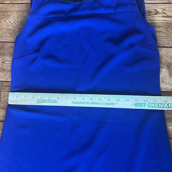 Ann Taylor Blue & black sleeveless sheath dress 10 - Picture 7 of 9